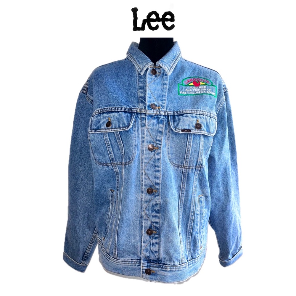 Vintage LEE Denim Collection Jean Jacket Womens Large Trucker Embroidered